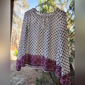 Aeropostale White Shear Floral Tunic